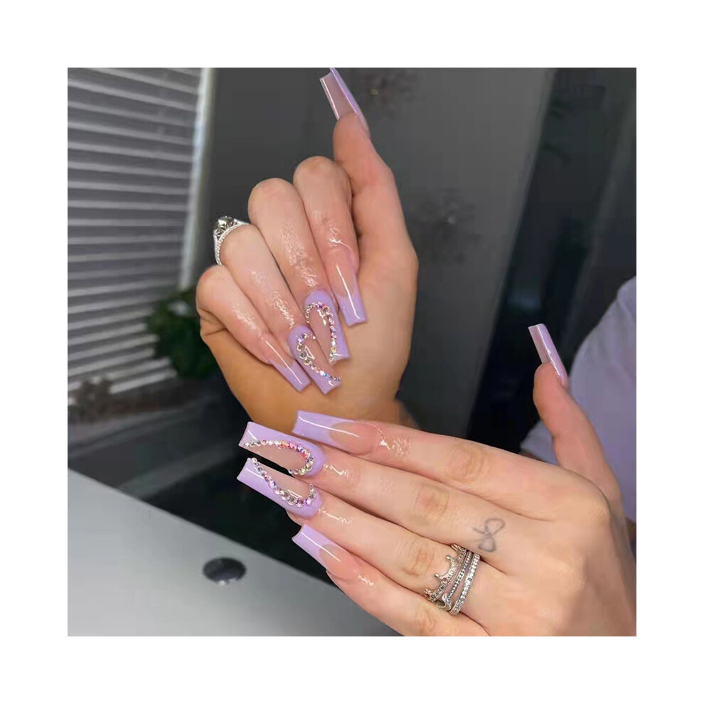 Dachuang Beauty 24Pcs Rhinestone Nail Patches - Sweet Style