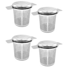 4 Packs Loose Leaf Tea Filters,Stainless Steel Tea Basket Filters Tea Strainer Steeper for Hanging Teapots