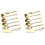 12-Piece Serving Flatware Silverware Set, Serving Utensil Set,Include Cake Server, Slotted Serving Spoon Gold 1