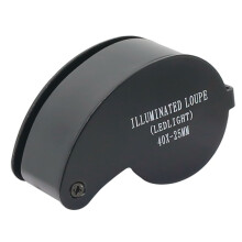 40 Times Double LED Lamp Folding Magnifying Glass is Suitable for Jade Jewelry Collection and Appreciation Black