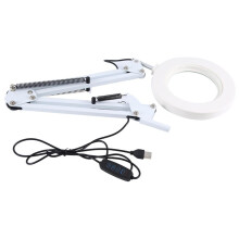 Magnifying Lamp Metal Swing Arm Magnifier Lamp-10 Levels Brightness,3 Color Modes,10X Magnification,4 Inch Diameter Lens