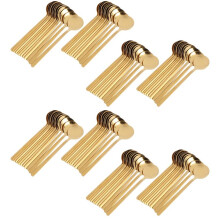 96Pcs Round Shape Coffee Spoon Stainless Steel Teaspoons Sugar Dessert Spoon Ice Cream Soup Spoon Kitchen(Gold)