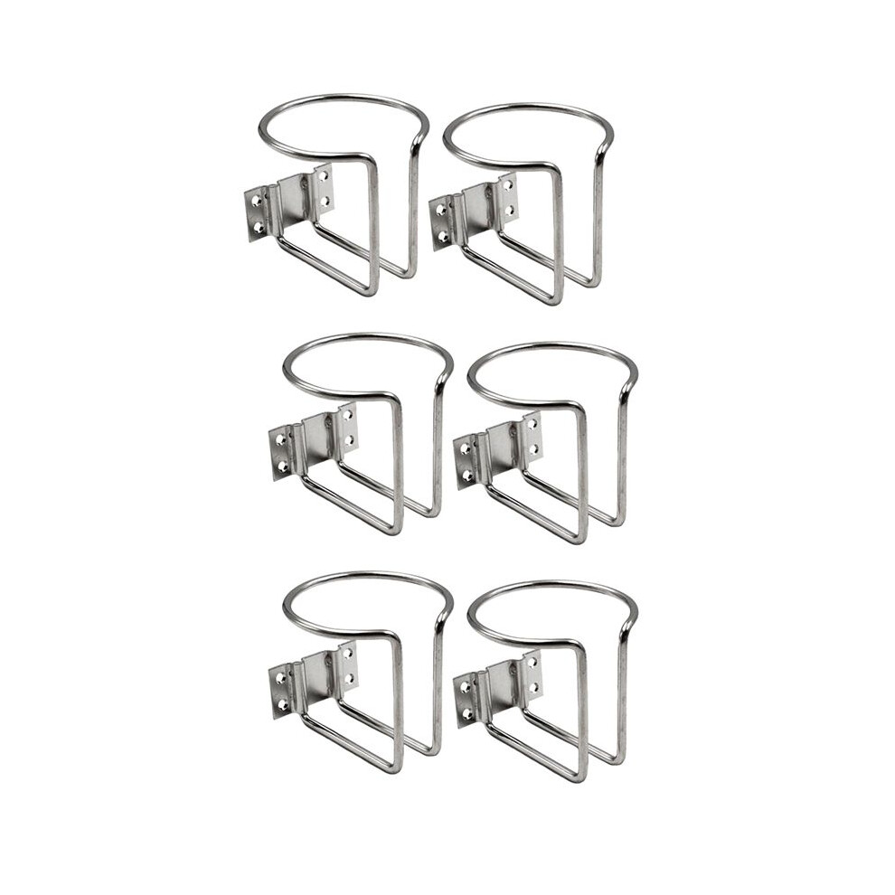 6Pcs Stainless Steel Car Boat Ring Cup Drink Holder Bottle Stand for Marine Yacht Truck RV