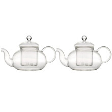 2X Filtre à Théière En Verre Résistant à la Chaleur Kung Fu Service à Thé Pot pour Six Personnes Pot En Borosilicate 600Ml