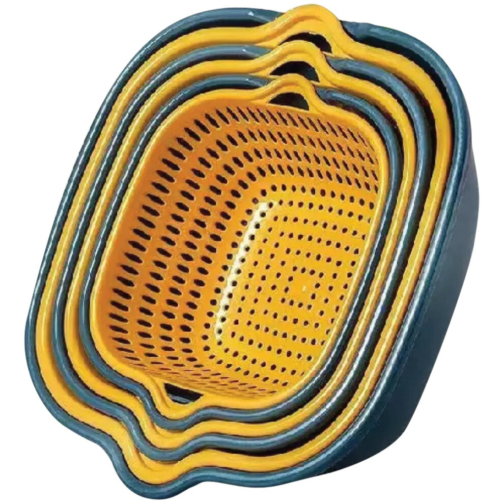 Kitchen Colander Bowl Pasta Strainer Plastic Fruit Bowl Colanders Three-Layer Draining Bowl Vegetable Washing Basket 6031394934736