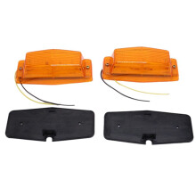 2pcs Orange Retro Front Grill Light LED  Lamp for  Truck Lorry Front Double Burner Indicator Light