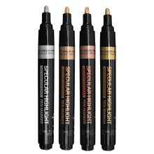 Mirror Chrome Metallic Markers Pen, 4 Colors Metallic Paint Pen, Reflective Gloss, 2-3mm Larger Application Area