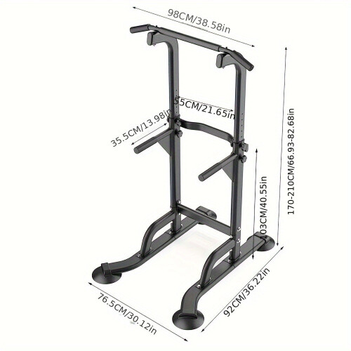 Foldable 10-Level Pull Up Tower – Pull Up Bar & Push Knee Raise Station(Black) 2