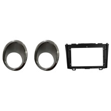 Front Bumper Fog Light Trim Rim Lamp Cover Cap Reflective Sticker with Car Radio Fascias Stereo Panel Dashboard Kit