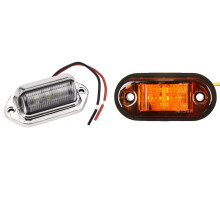 12V / 24V 2 LED Side Lights Lamp for Car Truck Trailer E-Marked Amber & 12-24V 6 LED Number License Plate Light