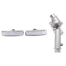 Thermostat Housing for E39 528I 1997 1998 with 1 Pair Light Lamp Housing White Lens Replacement for 5 Series