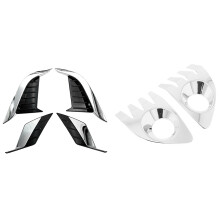 6 Pcs for ABS Chrome Front Rear Fog Light Lamp Eyelid Eyebrow Cover Trim Molding Bezel Garnish