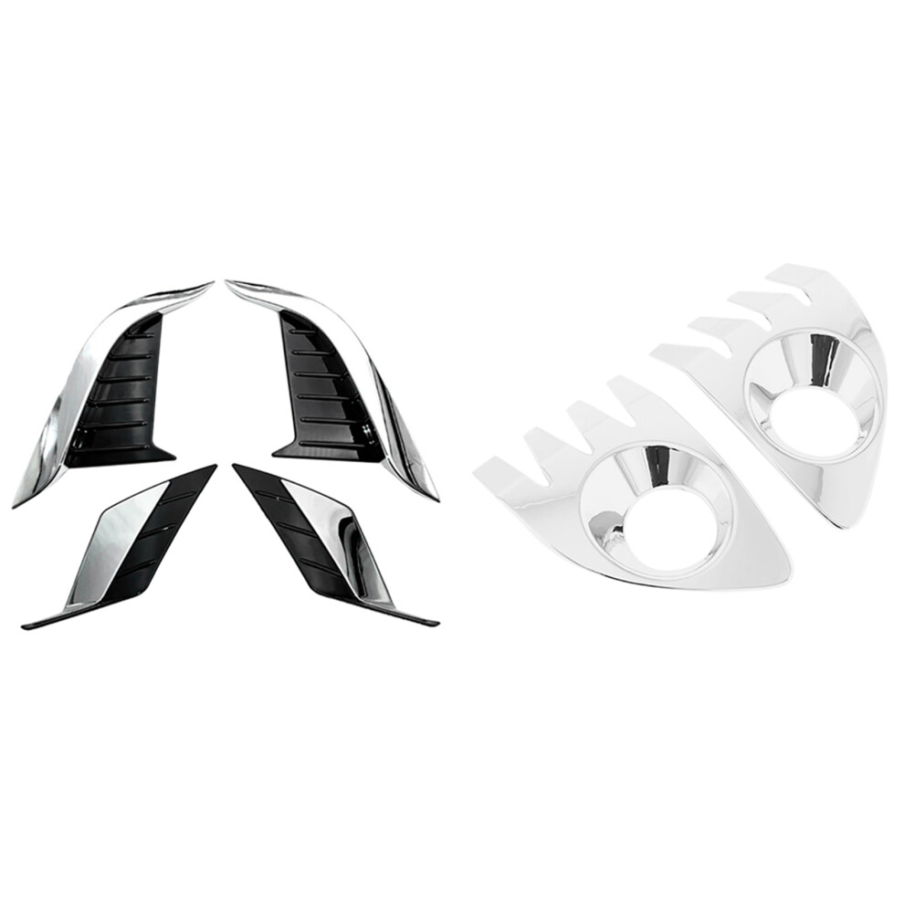 6 Pcs For Abs Chrome Front Rear Fog Lamp Eyelid Eyebrow Cover Trim Molding Bezel Garnish Light 6031271055660