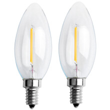 2X Dimmable E12 2W Cob Edison Candle Flame Filamento Led Bombilla Lámpara 10 X 3.5Cm