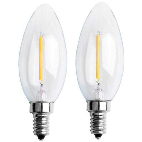 2X Dimmable E12 2W COB Edison Candle Flame Filament LED Light Bulb Lamp 10X3.5cm