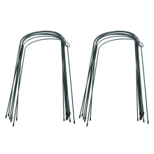 Plant Support Stake, 16-Pack Half Round Metal Garden Plant Supports, Green Garden Plant Support Ring, Garden Border