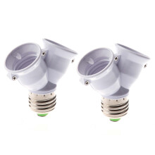 2X E27 1 zu 2 E27 LED Glühbirne Adapter Konverter Split Splitter Sockel Sockel