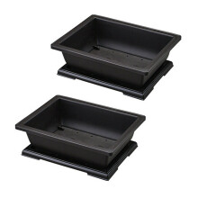 2X Grand Pot de Fleur Rectangle Bonsaï PéPinièRe JardinièRe Balcon Conteneur 29X21X10.5Cm