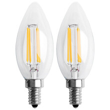 2X Dimmable E12 4W COB Edison Candle Flame Filament LED Light Bulb Lamp 10 x 3.5cm