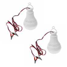 2X E27 12W LED Emergency Light Bulb Camping Hunting Outdoor Lamps Light 12V