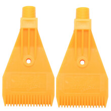 2X 1 / 4BSP Rosca Macho ABS Solo Orificio de Aire Soplado Plano Jet Boquilla Amarillo