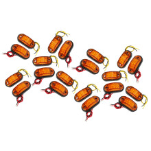 20Pcs Amber 2 Led Light Oval Clearance Trailer Car Truck Side Tail Lamp