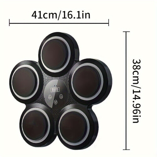 Wall-Mounted Electronic Boxing Training Pad with Dynamic Rhythms(Black) 2