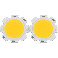 2X 5W Chip Light Round COB Super Bright LED Light LED Lamp Bulbs Warm White DC15-17V