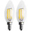 2X Dimmable E12 6W COB Edison Candle Flame Filament LED Light Bulb Lamp 10 x 3.5cm 1
