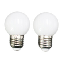 E27 Led Bulbs - E27 1W Pe Frosted Led Globe Colorful White/Red/Green//Ylellow Lamp 220V -2PCs(White)