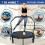 1pc 121.92cm Mini Fitness Trampoline with Adjustable Handle - Blue 4