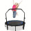 1pc 121.92cm Mini Fitness Trampoline with Adjustable Handle - Blue 5