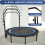 1pc 121.92cm Mini Fitness Trampoline with Adjustable Handle - Blue 9
