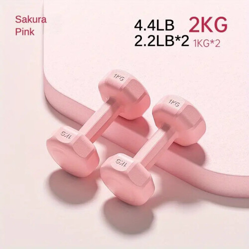 1 Pair 2.0KG Fixed Dumbbell Set - Pink 2