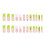 Nude False Nails with Green Pink Tip 2