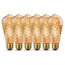 6pcs Retro BulbLight BulbFilament Vintage Ampoule Incandescent Spiral Lamp