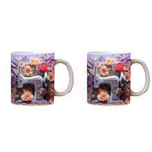 2X New 3D Sewing Painted Mug 3D Space Mug Christmas Gift Home Decor Mugs Coffee Cups Room Decoration Display B