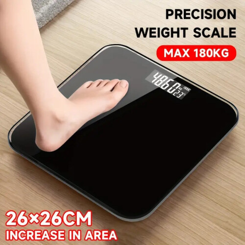 Durable Electronic Body Weight Scale - High Precision, Battery-Powered (Black) 2