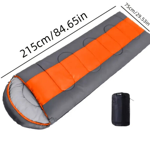 1pc Cold Weather & Warm Lightweight Compact Sleeping Bag - Orange 2