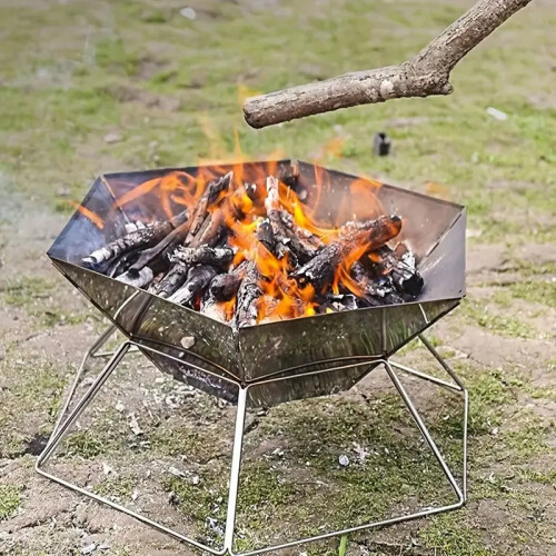 Foldable Stainless Steel Camping Charcoal Grill 1