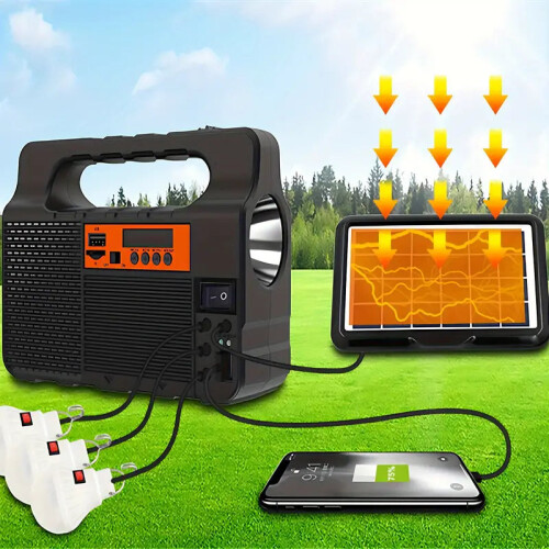 Portable Solar Searchlight: Outdoor Camping LED Light with Energy Storage 2