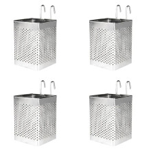 4X Stainless Steel Chopsticks Holder Hanging Cutlery Drying Basket Tableware Drainer with Hooks Kitchen Utensil(B)