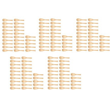 125 PièCes CuillèRe en Bois à la Main CrèMe GlacéE Confiture de Sucre Miel Café CuillèRe à Café Cuisine Condiment Sel Moutarde CuillèRe