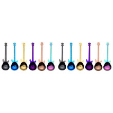 Gitaar Koffielepels 12-Pack Creatieve Leuke Lepels Roestvrijstalen Theelepels Gitaar Vormig (Multi-Color)