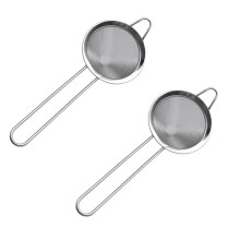2X Tea Strainer, 3.3 Inch Fine Mesh Sieve Strainer Stainless Steel Mesh Strainer with Handle for Strain Drain and Rinse