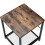 2-Tier End Table Nightstand with Storage Shelf - Rustic Brown+Black 7