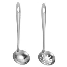 StainlessSteel Colander Soup Spoon Soup Spoon Kitchen Accessories Hot Pot Spoon Long-Handled Soup Spoon Small Colander A