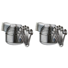 Stainless Steel Measuring Cups and Spoons Set of 28 Pieces,14 Nesting Cups and 14 Stackable Spoons Professional Portable