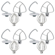 4X Mixer Kit for KSM150 Includes Dough Hook Wire Whip and Coated Flat Beater, 3 Pieces Stand Mixers Repair Set