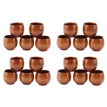 20Pcs Ensemble de Thé Créatif Petite Tasse en Bois Petite Tasse Tasse en Bois Verte avec Bois Naturel Tasse de Vin Tasse à Thé en Bois